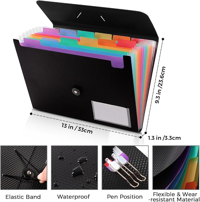SKYDUE 2Pack Expanding File Folder, Accordion File Organizer - Image 3