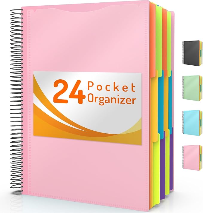Forvencer 24 Pocket Project Organizer, 1/3-cut Tab Binder Organizer by Forvencer