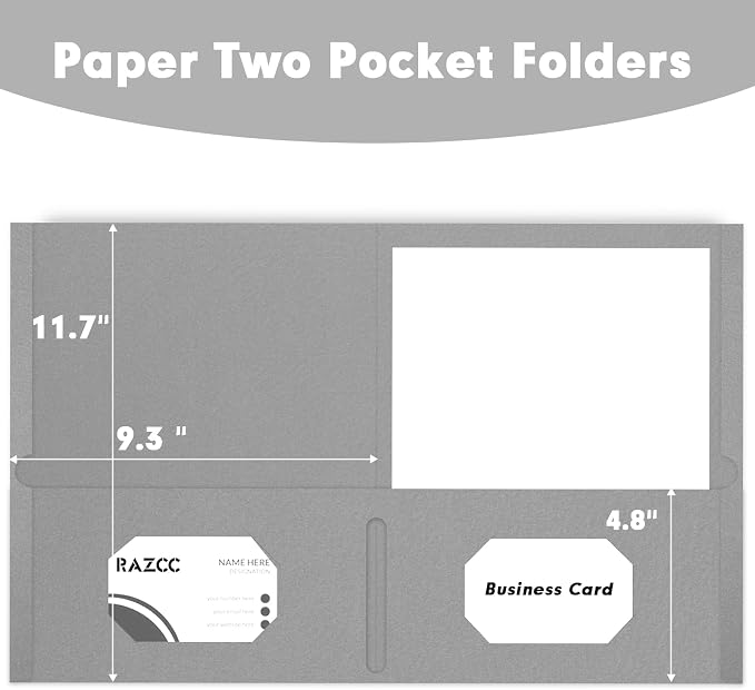 Two Pocket Folders, RAZCC 75 Pack 2 Pocket Folders Fit Letter Size Paper - Image 2