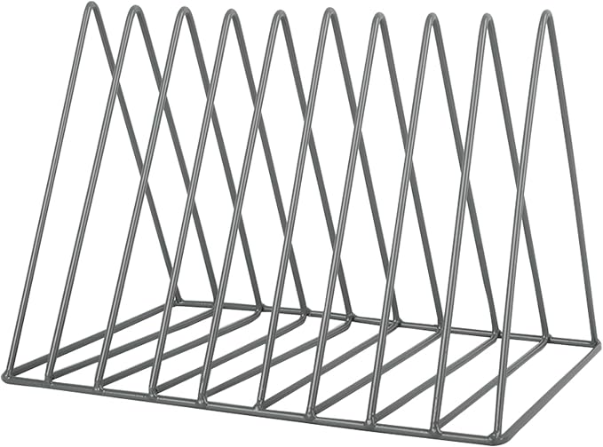 EASEPRES Vinyl Record Holder Storage, 9 Slot Metal Magazine Book Album Display by EASEPRES
