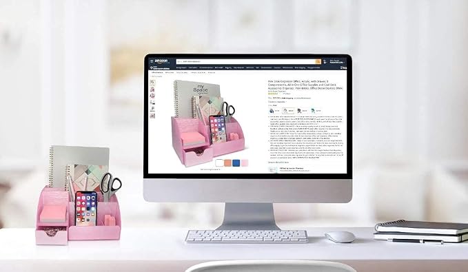 My Space Organizers Pink Desk Organizer Office, - Image 7
