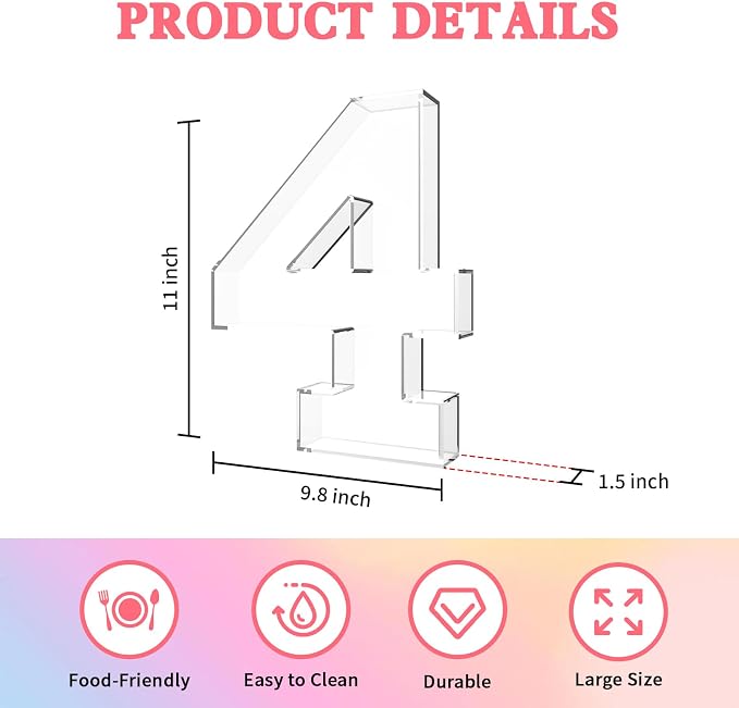 11" Acrylic Number Charcuterie Tray, Fillable Number Charcuterie Box - Image 2