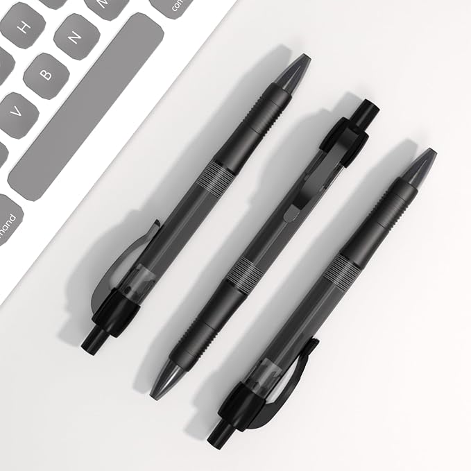 deegtran Pens Bulk, 30 Pack No Bleed Black Ink Click Pens - Image 6