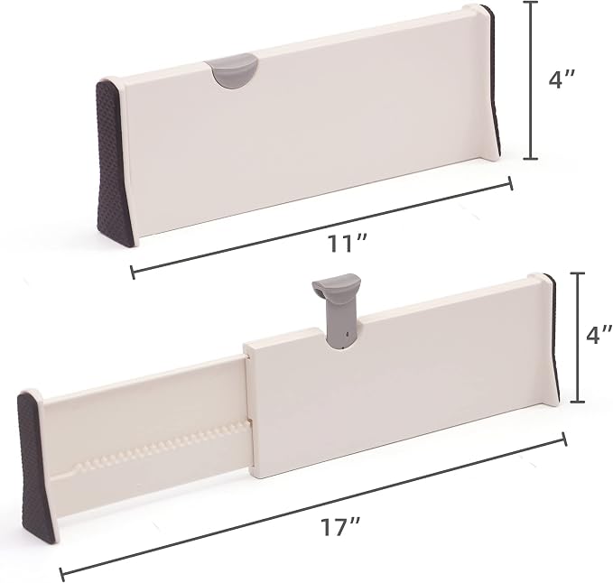 TENABORT Set of 8 Adjustable Drawer Dividers Organizer Separators Plastic - Image 2