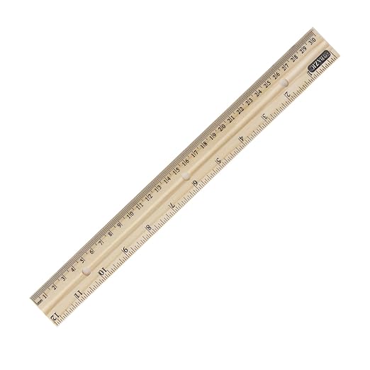 BAZIC Products 12 in Wooden Ruler, Inch & Metric | clear inch and centimeter by BAZICProducts