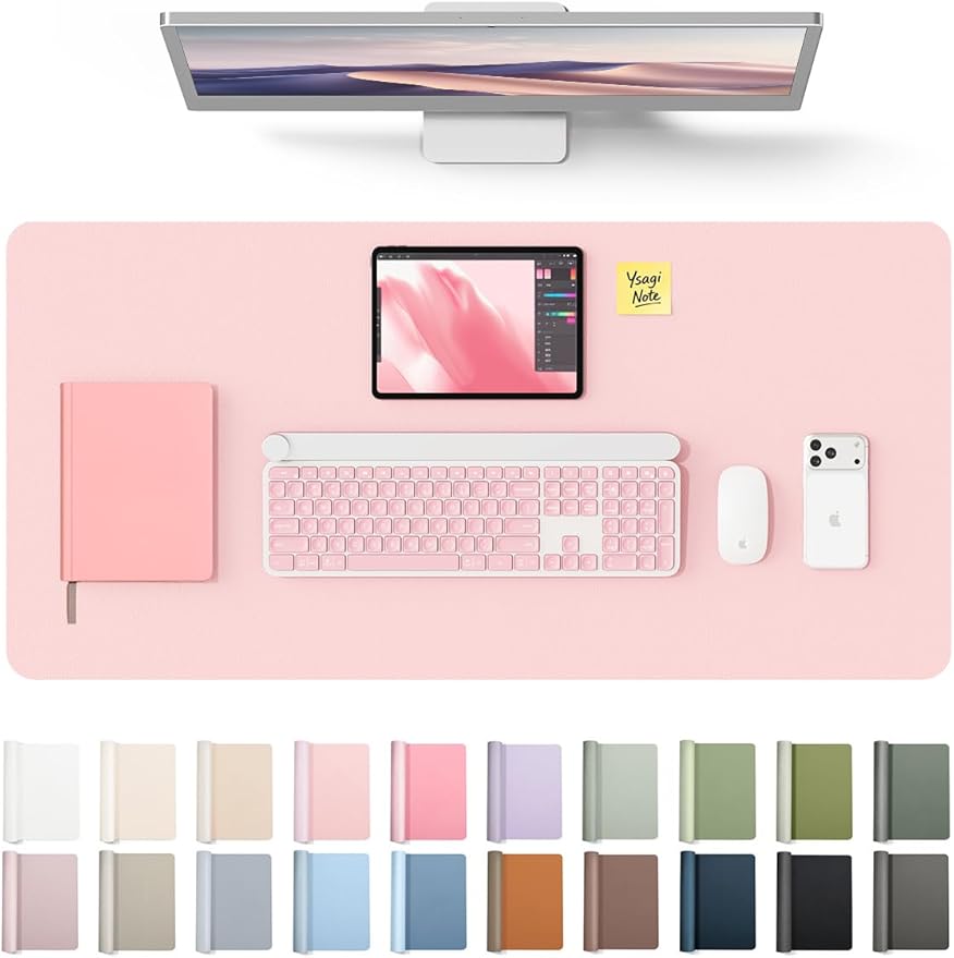 YSAGi Leather Desk Protector, Office Mat, Large Mouse Mat, Non-Slip PU Leather by YSAGi