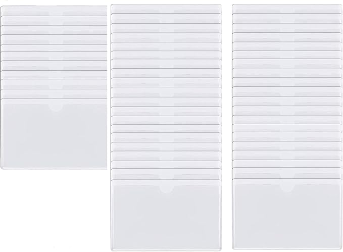 50pcs Self-Adhesive Business Card Protecror, Waterproof Clear Adhesive Label by OwlFocus