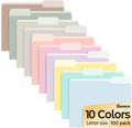 SUNEE File Folders, 100 Pack Manilla Folders 8.5 x 11, 10 Colors Folder Office by SUNEE