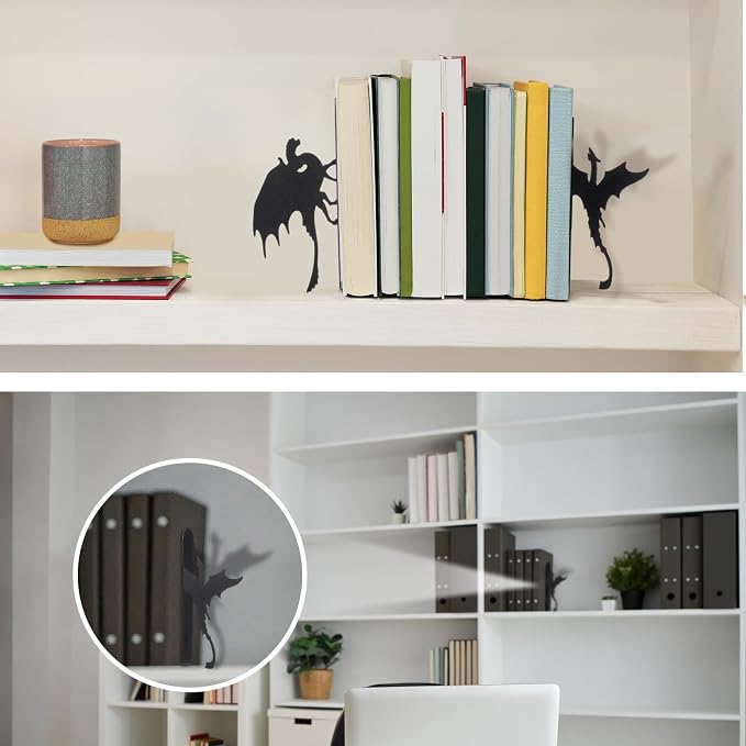 Geelin Dragon Metal Bookends Set of 2 Styles Gothic Book Ends - Image 4
