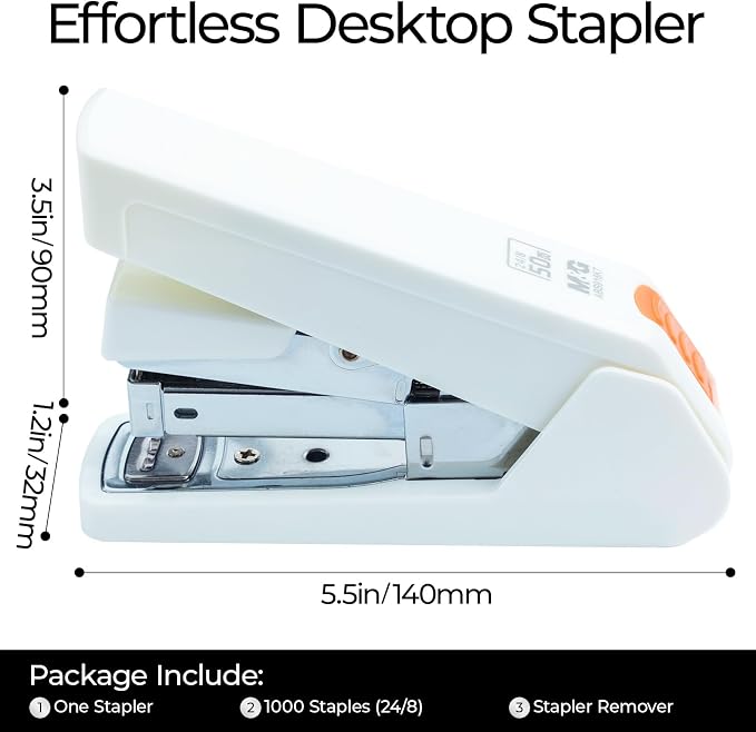 M&G Effortless Stapler 50 Sheet Capacity One-Touch Stapling, Heavy Duty Desktop - Image 4