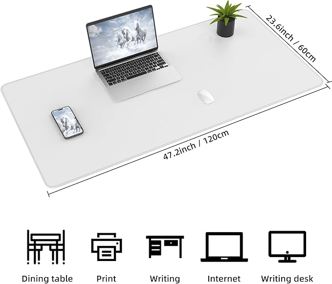 AFIING Cork Desk Mat 47" x 23.6", Dual-Sided Natural Cork & PU Leather Desk Pad - Image 2