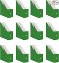 Limitliho 12 Pack Green Cardboard Magazine Holder, Sturdy Book Bins by Limitliho