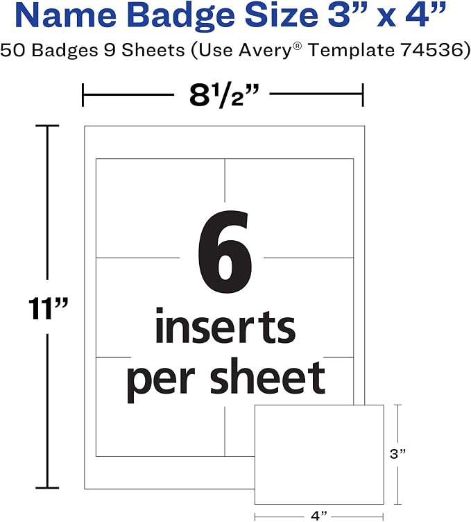Avery Customizable Name Badges, Clip Style, 50 Total - Image 4