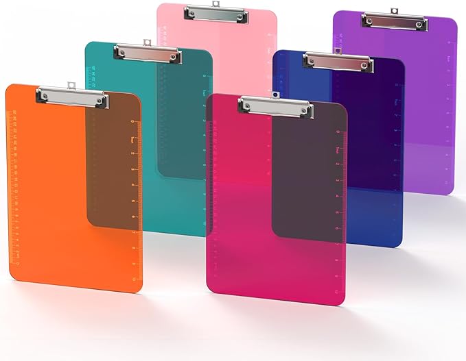 Plastic Clipboards, 8.5x11 Clear Clip Board by Macroclo