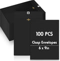 Geyee 100 Pcs Clasp Manilla Envelopes 6 x 9 Inch Gummed Colored Envelopes by Geyee