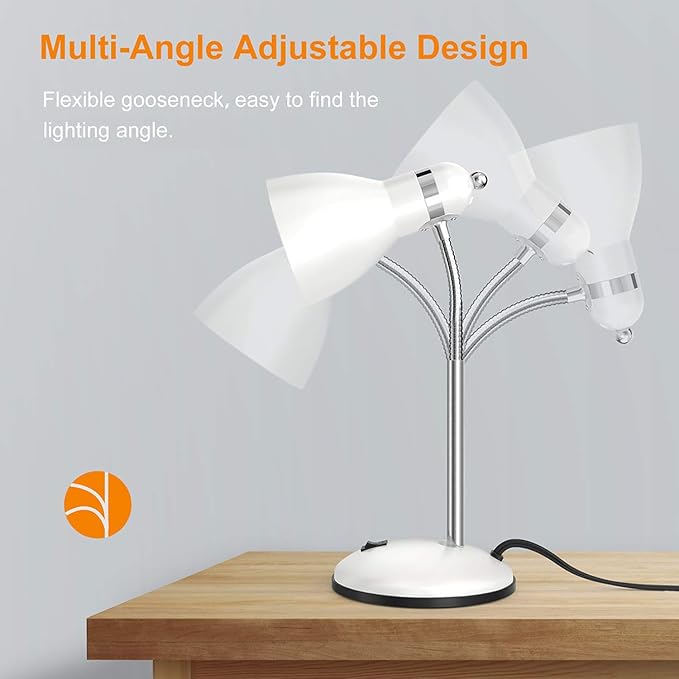 LEPOWER Metal Desk Lamp, Adjustable Goose Neck Table Lamp, Eye-Caring Study - Image 5