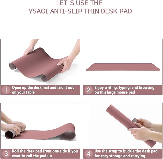 YSAGi Non-Slip Leather Desk Pad L Size, Waterproof Laptop Computer Desk - Image 6