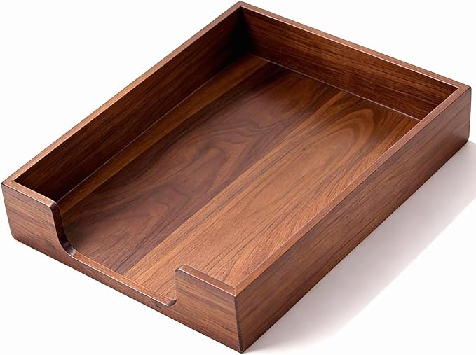 Bamber Wood Letter Tray Wooden Desk Organizer Paper Document File Tray by Bamber