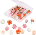 30 Pieces Rose Flower Pushpins Flower Thumb Tacks Decorative Floret Push Pins by Phinus