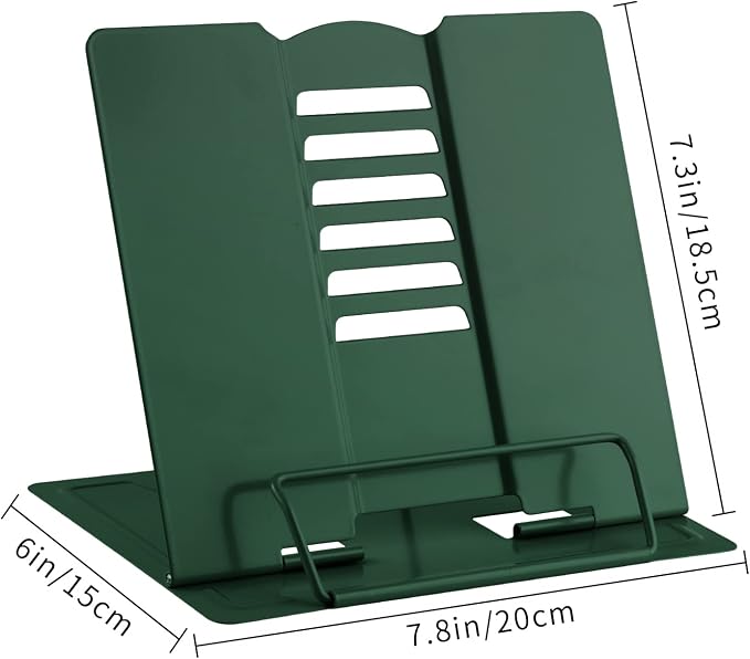 MSDADA Book Stand Metal Reading Rest Book Holder Adjustable Cookbook Documents - Image 4