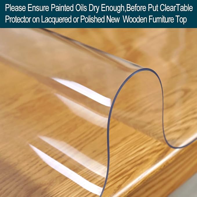 32x54 in Dining Room Table Protector Clear PVC Table Cloths - Image 3
