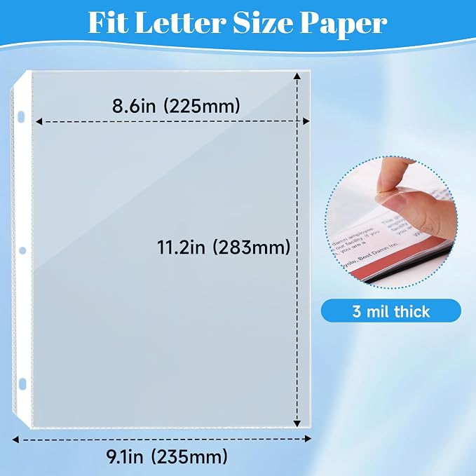 200 Pack Sheet Protectors for 3 Ring Binder - Image 7