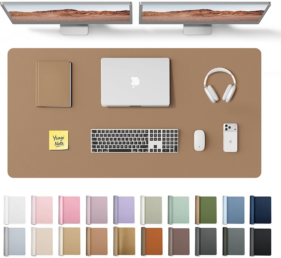 YSAGi Leather Desk Protector, Office Mat, Large Mouse Mat, Non-Slip PU Leather by YSAGi