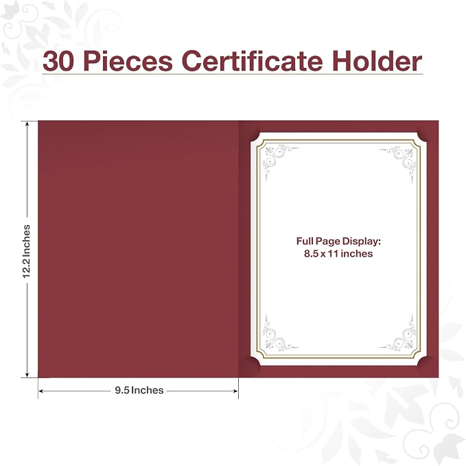 BELLE KR® Red Certificate Folders 8.5 x 11, Documents and Diplomas - Image 3