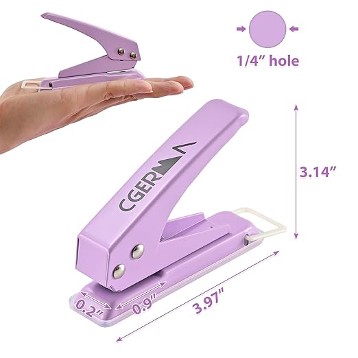 Single Hole Puncher, 1/4" Hole, 50% Labor Savings, Heavy Duty Metal Punch - Image 5