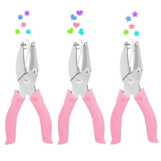 UCEC 3 Pack Hole Punch Shapes, Single Hole Punch, Mini Hole Puncher by UCEC