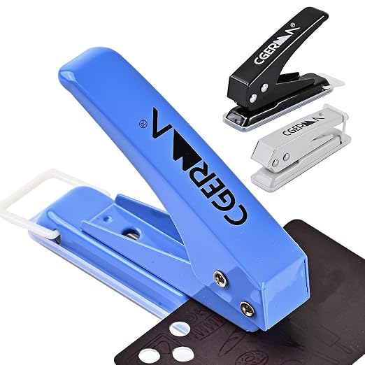 Single Hole Puncher, 3 Pack ，1/4" Hole, 50% Labor Savings, Heavy Duty Metal by Cgerma