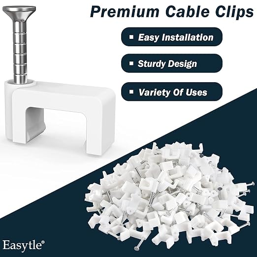 300 Pcs 8mm Cable Clips Nail in Cable Clips Flat Ethernet Cable Wall Clips - Image 4