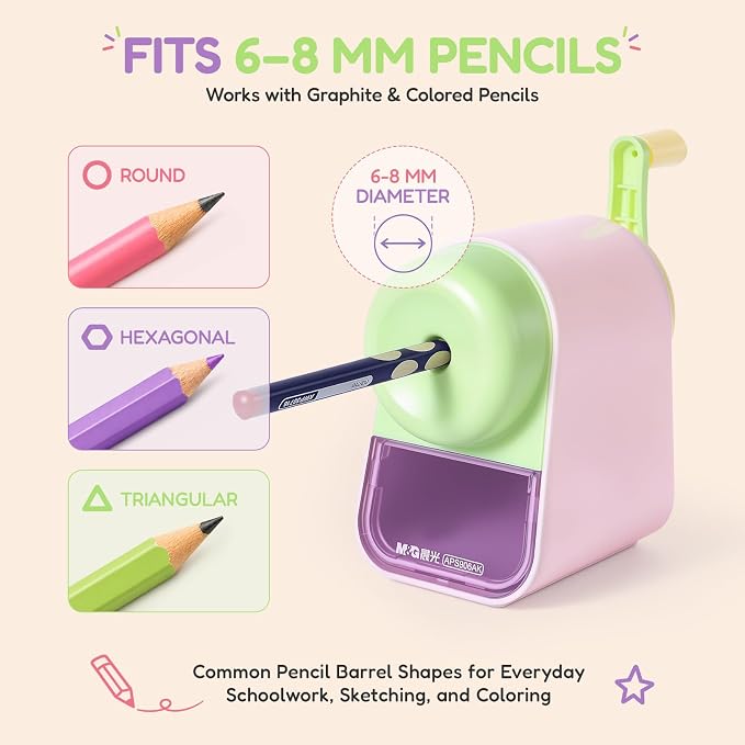M&G Manual Pencil Sharpener, Hand Crank Pencil Sharpener - Image 5