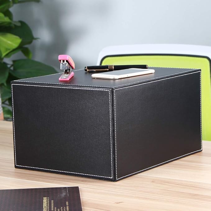 High-end PU Leather Desk Organizer File Cabinet Executive Office Supplies - Image 5