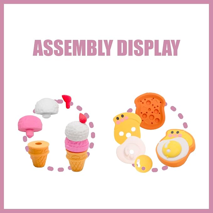 42Pcs 3D Food Erasers for Kids, All are Food Styles, Random Desktop Pets Toys - Image 3