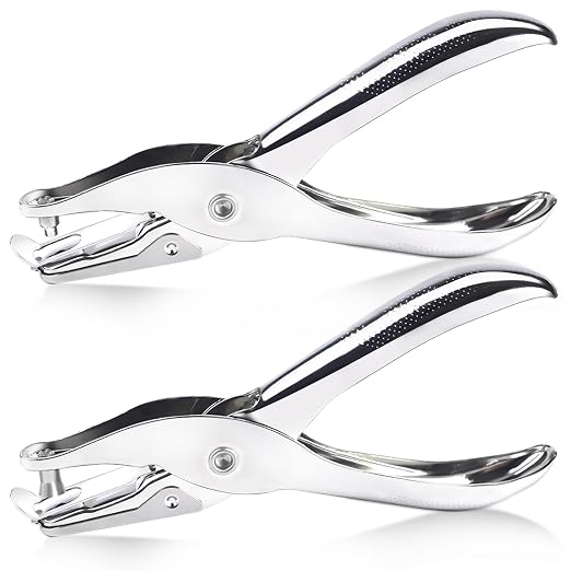 2 Pcs Hole Punch, Metal Single Hole Paper Punch Punchers, 1/4 Inch and 1/8 Inch by Unknown