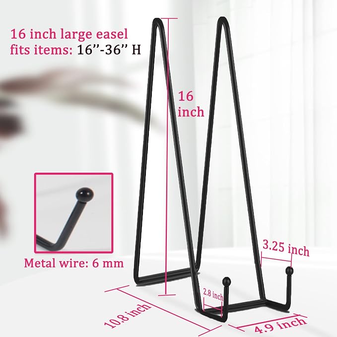 Decolore 3 Pack 16 Inch Black Plate Stand - Image 2