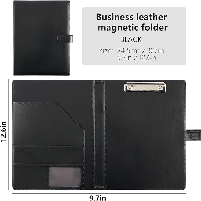 Faux Leather Portfolio with Clipboard – A4/Letter Size Legal Pad Holder - Image 2