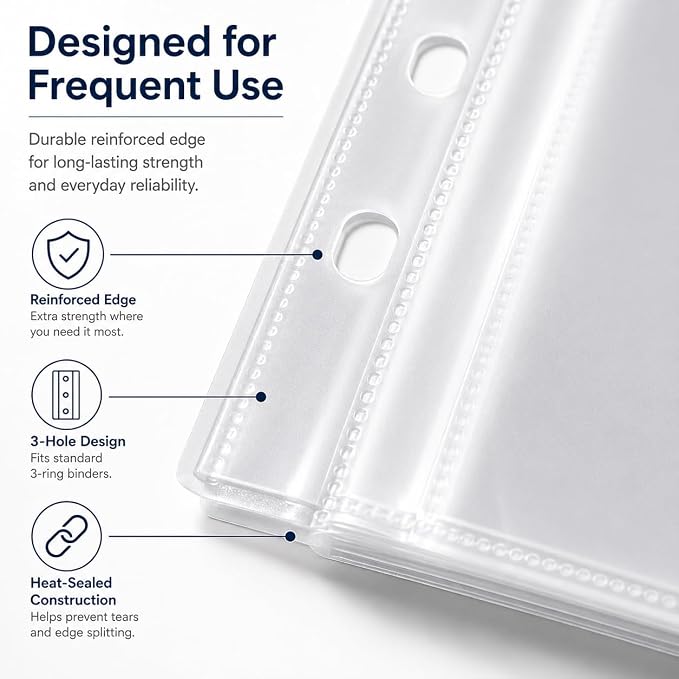 Standard Sheet Protectors, 9.25 x 11.22 Inches, Top Loading Document Sleeves - Image 4