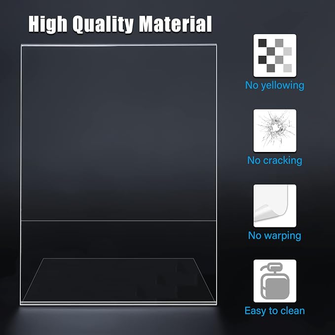 xydstay 6pack 8.5x11 Acrylic, L Shape Clear Plastic, Menu Holder, Unbreakable - Image 8