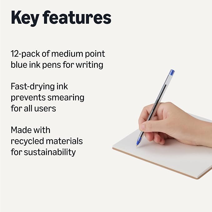 Amazon Basics Ballpoint Pens, Medium Point 1.0mm - Image 2