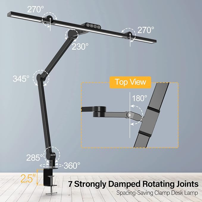 Micomlan Led Desk Lamp with Clamp, Architect Desk Lamp - Image 3