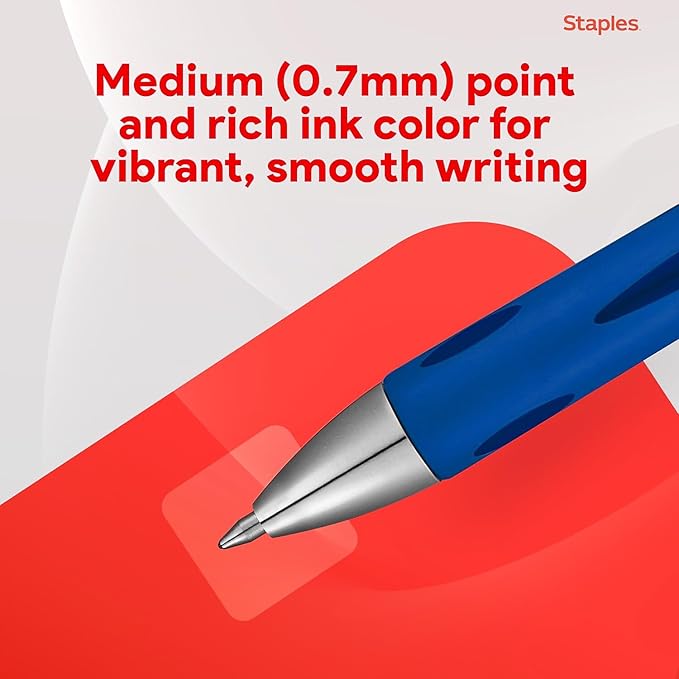 STAPLES Retractable Gel Pens, Medium Point 0.7mm, 12 Pack – Sonix - Image 4