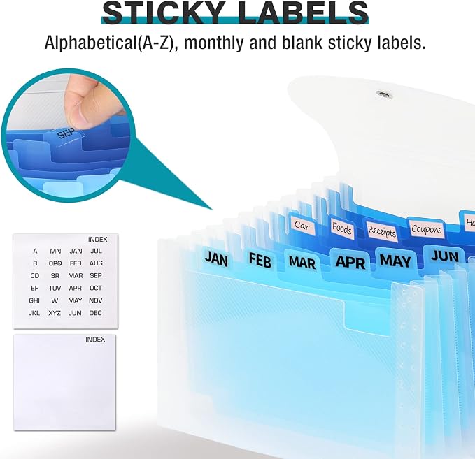 H4D Coupon Receipt Holder, 13 Pocket Accordion File Organizer, 7x4.5 Inches - Image 3