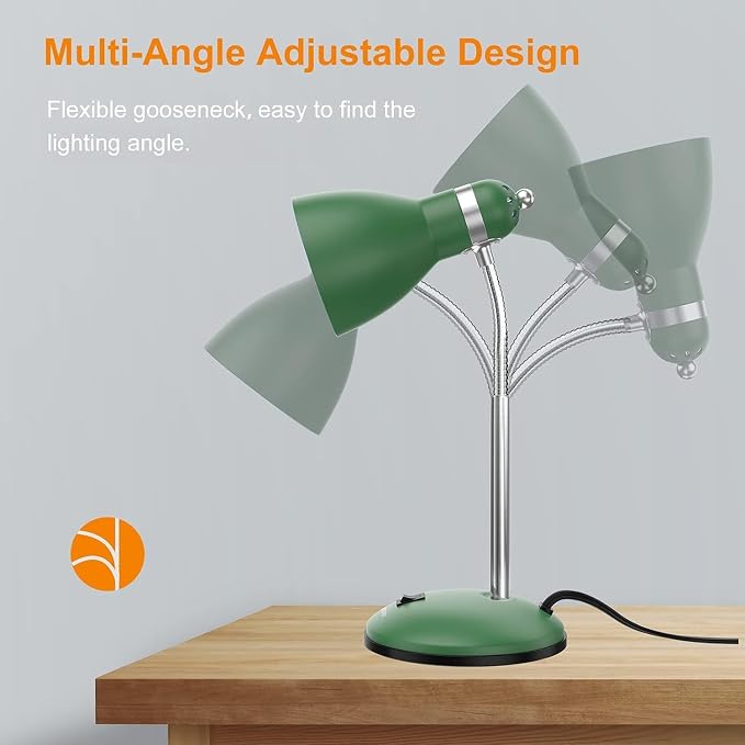 LEPOWER Metal Desk Lamp, Adjustable Goose Neck Table Lamp, Eye-Caring Study - Image 5