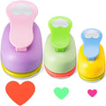 CHENGU 3 Pack Heart Craft Hole Punch 2, 1 and 5/8 Inch Punch Paper Punchers by CHENGU