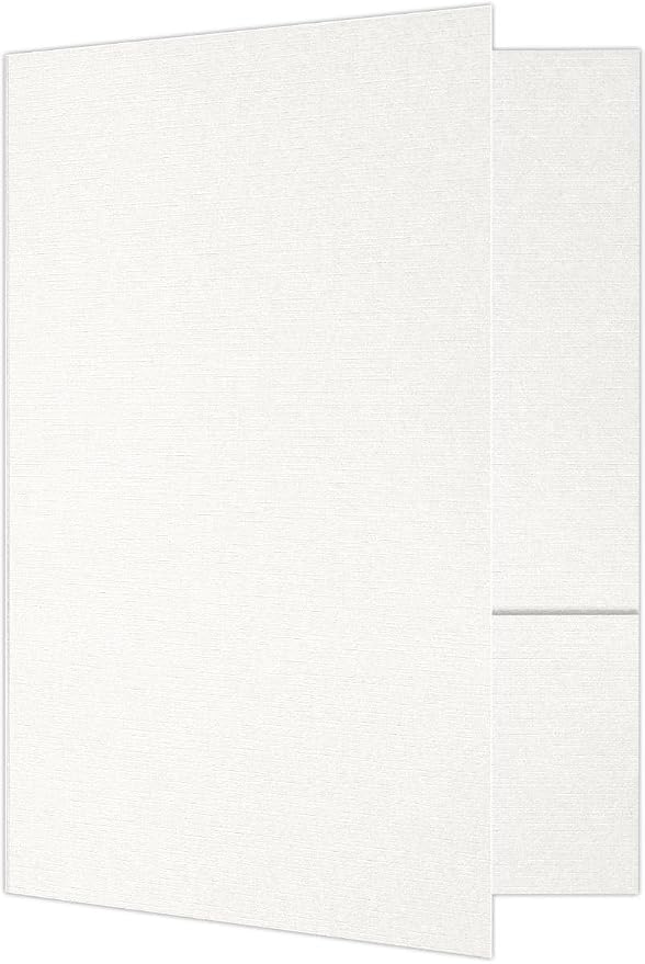 LUXPaper 9" x 12" Presentation Folders | Two Pocket | White Linen | 100lb. by LUXPaper