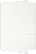 LUXPaper 9" x 12" Presentation Folders | Two Pocket | White Linen | 100lb. by LUXPaper