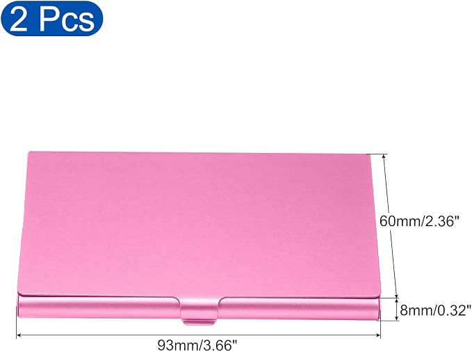 PATIKIL Business Card Holder, 2 Pieces Aluminum Alloy Flip Cover Slim Name - Image 2