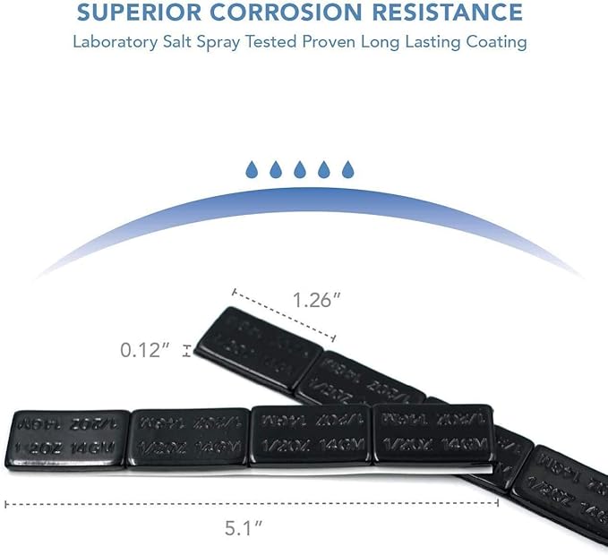 CKAuto 1/2oz, Ultra Slim Low Profile, Adhesive Stick On Wheel Weights, 12 oz/ - Image 4